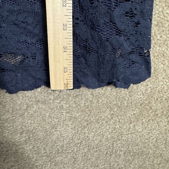 Anthro Lilka Dress Womens Small Blue‎ Lace Overlay Henley Knit Boho Stretch - Picture 6 of 11